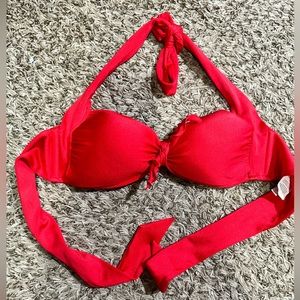 Seafolly molded tie front halter bikini top